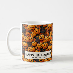 Pumpkins and Ghosts Halloween Coffee Mug
