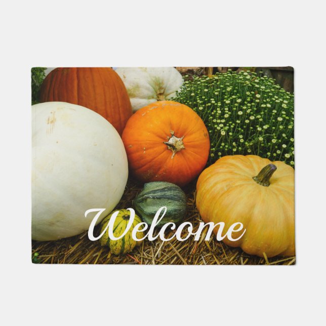 Pumpkins And Gourds Welcome Doormat (Front)