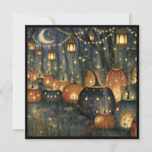 Pumpkins and Lanterns Halloween Party Invitation