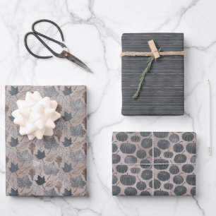 Pumpkins and Leaves Fall Wrapping Paper Sheet
