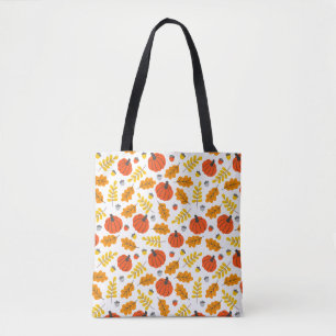 Pumpkins And Leaves Tote Bag