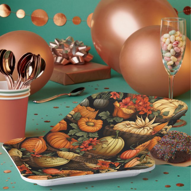 Pumpkins and More, Autumn, Paper Plate (Multi)