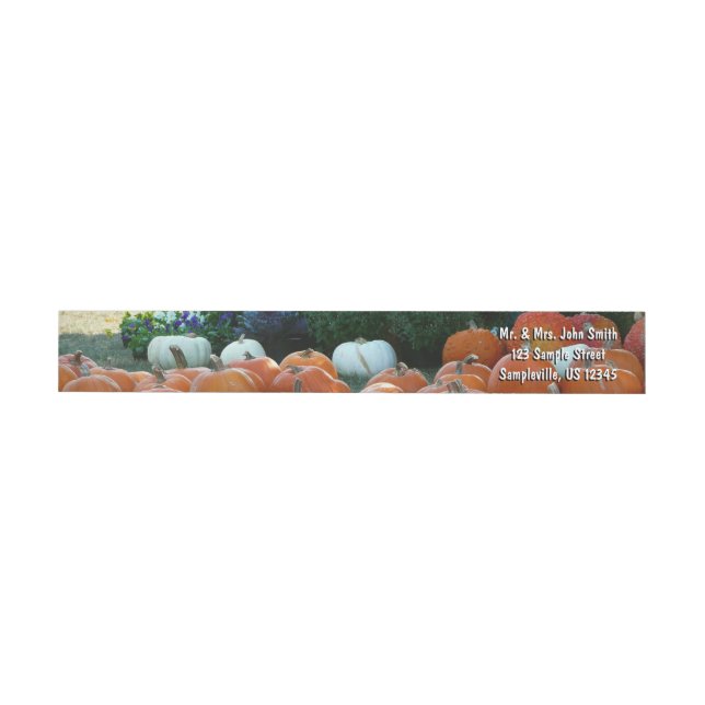 Pumpkins and Mums Autumn Harvest Photography Wrap Around Label (Individual)