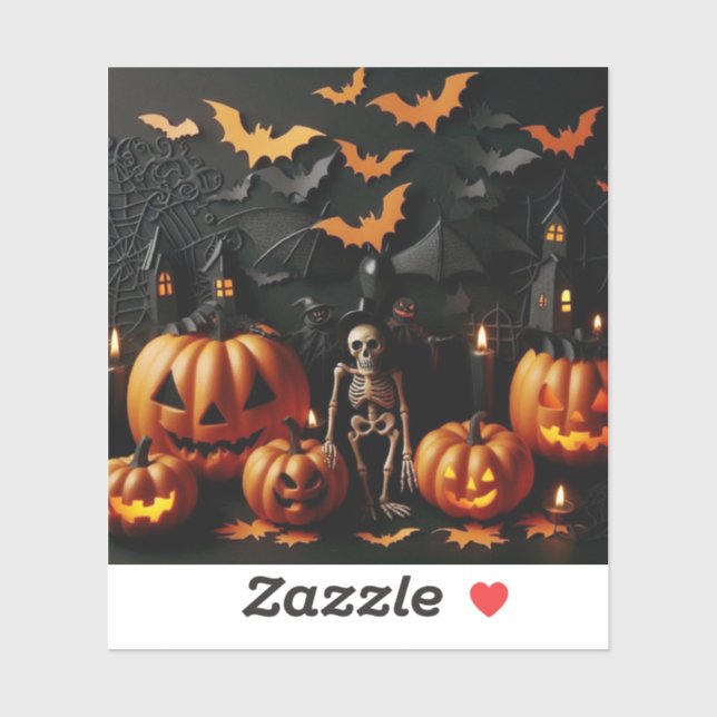 Pumpkins and skeleton (Sheet)