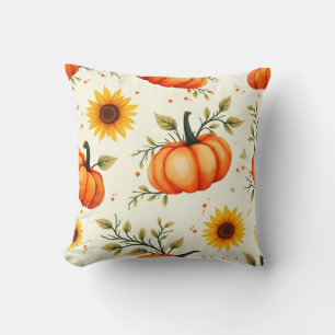 Pumpkins and Sunflowers, Author Natasha Us   Cushion