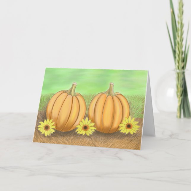 Pumpkins and sunflowers card (Front)