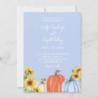 Pumpkins and Sunflowers Wedding Invitation