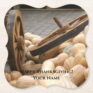 Pumpkins and Wheel Paper Coaster