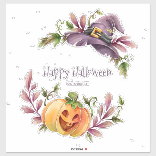 Pumpkins and Witches Hat Halloween Wreath (Sheet)