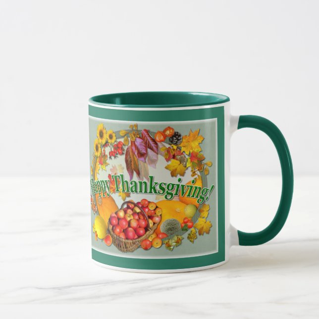 Pumpkins, Apple Basket and more Happy Thanksgiving Mug (Right)