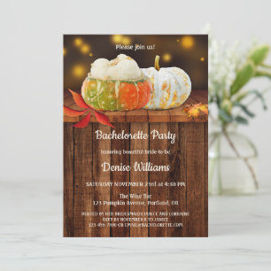 Pumpkins Autumn Bachelorette Party Invitation