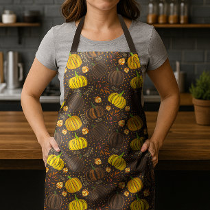 Pumpkins Autumn Fall Harvest Pattern Apron