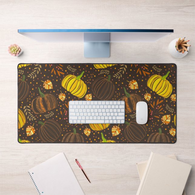 Pumpkins Autumn Fall Harvest Pattern Desk Mat (Office 1)