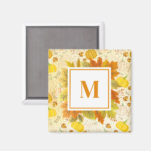 Pumpkins Autumn Fall Harvest Pattern Magnet
