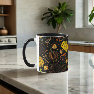 Pumpkins Autumn Fall Harvest Pattern Mug