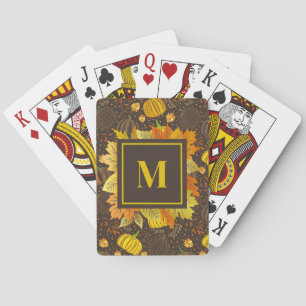 Pumpkins Autumn Fall Harvest Pattern Playing Cards