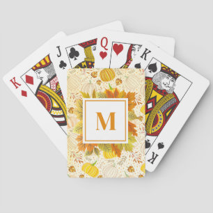 Pumpkins Autumn Fall Harvest Pattern Playing Cards