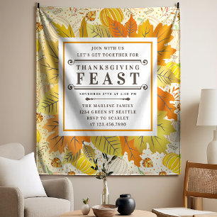 Pumpkins Autumn Fall Harvest Pattern Tapestry