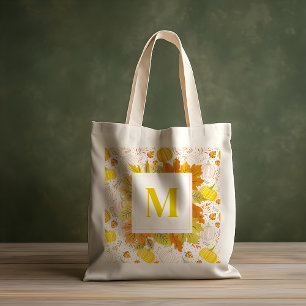 Pumpkins Autumn Fall Harvest Pattern Tote Bag