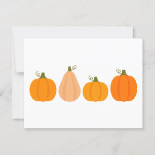 Pumpkins autumn illustration postcard