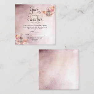 Pumpkins Baby Shower Guess Candies in Jar Game Enc Enclosure Card