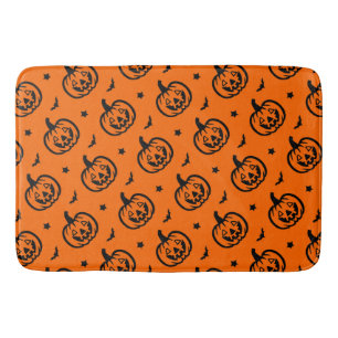 Pumpkins, Bats and Stars Bath Mat