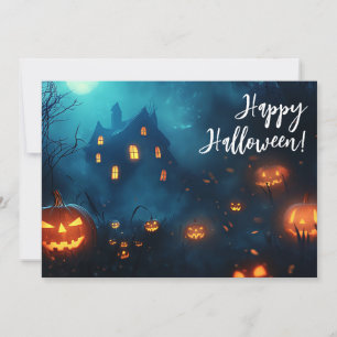 Pumpkins by Night Halloween Greeting Card