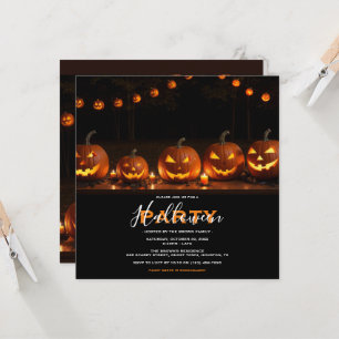 Pumpkins & Candles Halloween Party Invitation