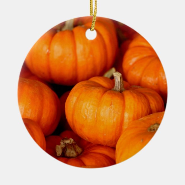 Pumpkins Ceramic Ornament (Front)