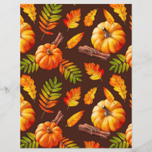 Pumpkins Cinnamon Sticks and Autumn Leaves
