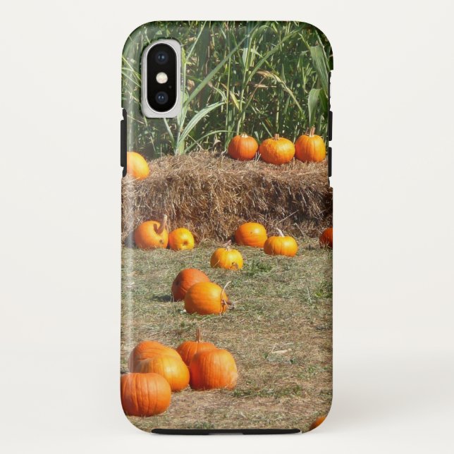 Pumpkins, Corn and Hay Autumn Harvest Photography Case-Mate iPhone Case (Back)