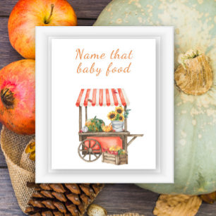 Pumpkins fall baby shower - name baby food poster
