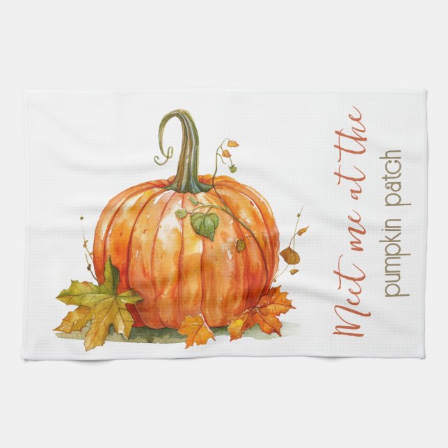 Pumpkins Fall Tea Towel (Horizontal)