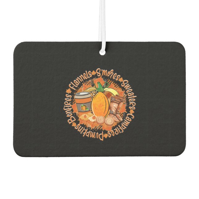 Pumpkins Flannels Car Air Freshener (Front)