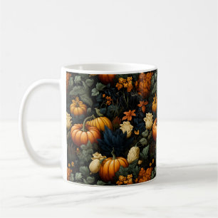 Pumpkins Floral Art Mug