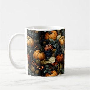 Pumpkins Floral Art Mug