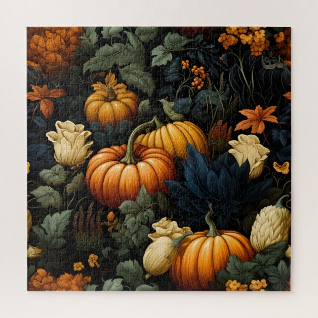 Pumpkins Floral Art Puzzle (Vertical)