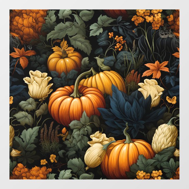 Pumpkins Floral Art Window Cling (Sheet)