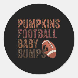 Pumpkins Football Baby Bumps Classic Round Sticker
