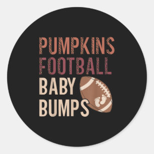 Pumpkins Football Baby Bumps Pregnancy Thanksgivin Classic Round Sticker