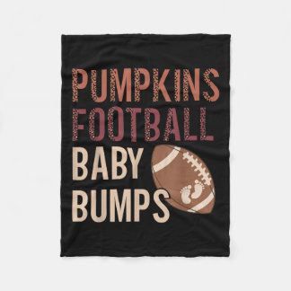 Pumpkins Football Baby Bumps Pregnancy Thanksgivin Fleece Blanket