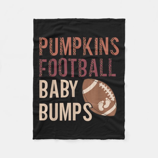 Pumpkins Football Baby Bumps Pregnancy Thanksgivin Fleece Blanket (Front)