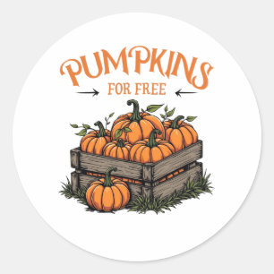 Pumpkins For Free - Autumn Lovers Classic Round Sticker