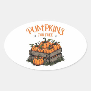Pumpkins For Free - Autumn Lovers Oval Sticker