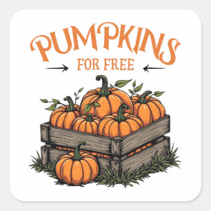 Pumpkins For Free - Autumn Lovers Square Sticker