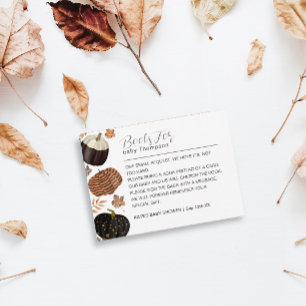 Pumpkins Gender Neutral Book Request Baby Shower Enclosure Card