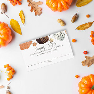Pumpkins Gender Neutral Diaper Raffle Baby Shower Enclosure Card