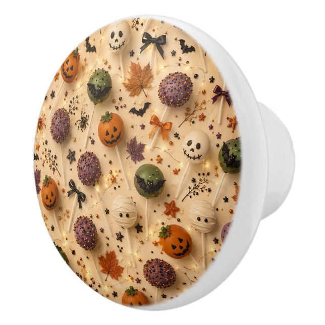 Pumpkins, Ghosts & Spooky Fall Decor Ceramic Knob (Right)