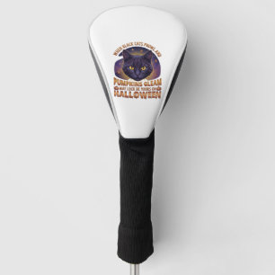 Pumpkins Gleam Halloween Black Cat Falling Leaves_ Golf Head Cover