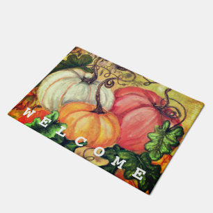Pumpkins Halloween Doormat Welcome